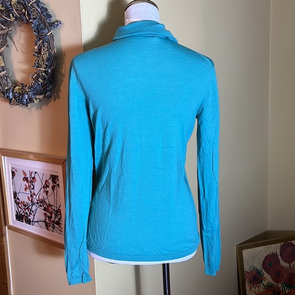 MAX MARA Spilata Size Large Turquoise Green Turtleneck 100% Pure New Wool  $458 - Picture 8 of 15